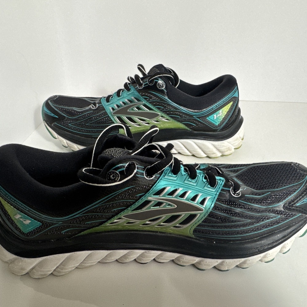 Brooks Glycerin 14 Women's Size 8 Running‎ Shoes Sneakers Black Aqua - Picture 2 of 8